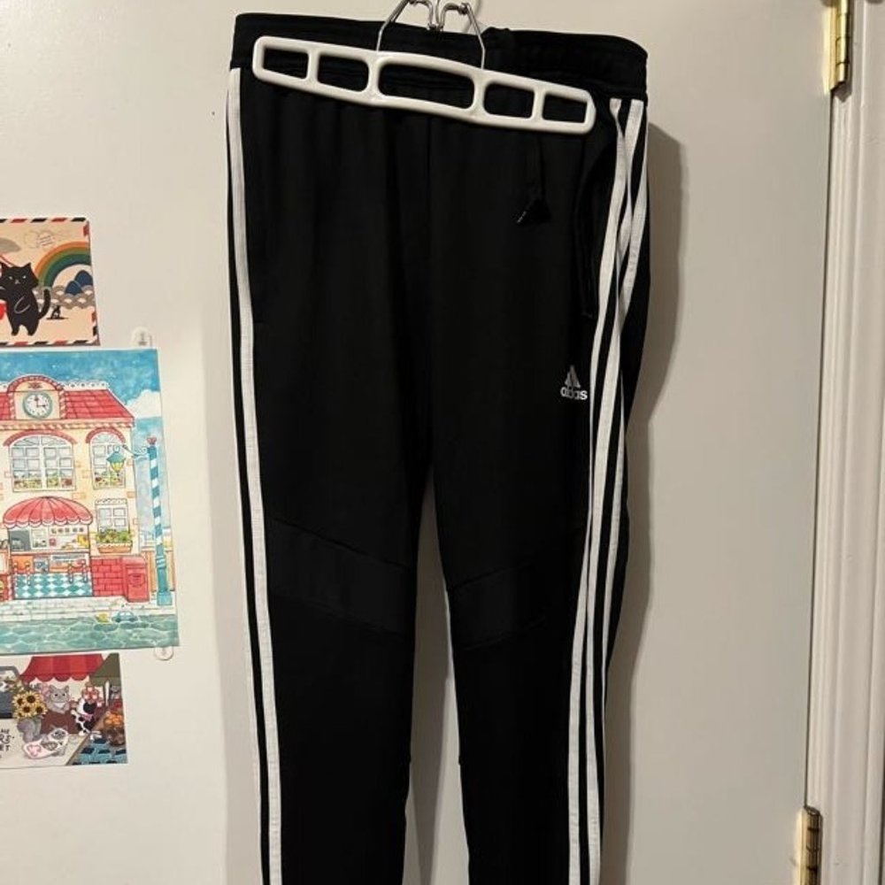 Adidas 3 Stripe Tiro Soccer Pants with Classic White Stripe